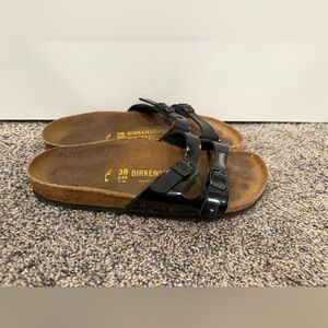 Birkenstock Ibiza sandals in black patent Birko-Flor material size 7